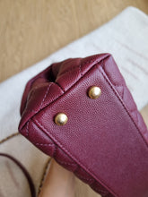 Load image into Gallery viewer, Chanel Burgundy Caviar Coco Handle Small Gold Hardware