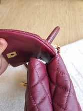Load image into Gallery viewer, Chanel Burgundy Caviar Coco Handle Small Gold Hardware