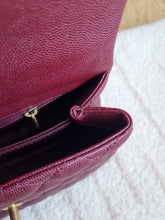 Load image into Gallery viewer, Chanel Burgundy Caviar Coco Handle Small Gold Hardware