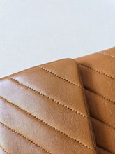 Load image into Gallery viewer, Chanel Caramel Cognac Chevron Classic Medium Flap 24k Gold