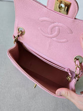 Load image into Gallery viewer, Chanel Mini Square Sakura Pink Caviar Vintage 24k Gold