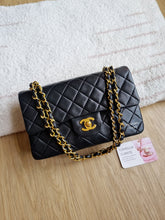 Load image into Gallery viewer, Chanel Small Classic Flap Black Vintage 24k Gold