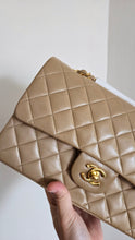 Load image into Gallery viewer, Chanel Dark Beige Classic Medium Flap 24k Gold