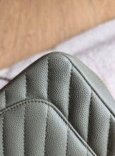 Load image into Gallery viewer, Chanel Sage Green Classic Mini Rectangle Caviar Chevron Silver Hw