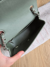Load image into Gallery viewer, Chanel Sage Green Classic Mini Rectangle Caviar Chevron Silver Hw