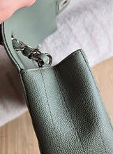 Load image into Gallery viewer, Chanel Sage Green Classic Mini Rectangle Caviar Chevron Silver Hw