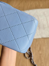 Load image into Gallery viewer, Chanel 21p Baby Blue Classic Mini Square Champagne Gold Hw