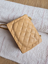 Load image into Gallery viewer, Chanel Dark Beige Caviar Mini Square Vtg 24k Gold