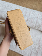 Load image into Gallery viewer, Chanel Dark Beige Caviar Mini Square Vtg 24k Gold