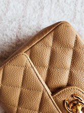 Load image into Gallery viewer, Chanel Dark Beige Caviar Mini Square Vtg 24k Gold