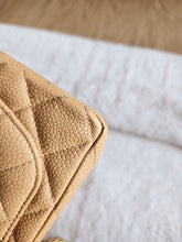 Load image into Gallery viewer, Chanel Dark Beige Caviar Mini Square Vtg 24k Gold