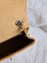 Load image into Gallery viewer, Chanel Dark Beige Caviar Mini Square Vtg 24k Gold