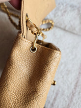Load image into Gallery viewer, Chanel Dark Beige Caviar Mini Square Vtg 24k Gold