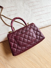 Load image into Gallery viewer, Burgundy Coco Handle Small Caviar Gold Hardware