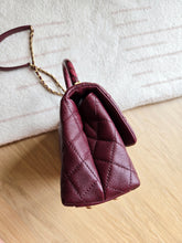 Load image into Gallery viewer, Burgundy Coco Handle Small Caviar Gold Hardware