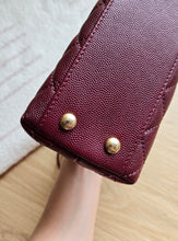 Load image into Gallery viewer, Burgundy Coco Handle Small Caviar Gold Hardware