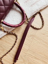 Load image into Gallery viewer, Burgundy Coco Handle Small Caviar Gold Hardware