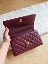 Load image into Gallery viewer, Burgundy Coco Handle Small Caviar Gold Hardware