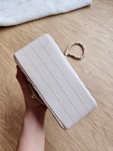 Load image into Gallery viewer, Chanel 18b Ivory Caviar Chevron Classic Mini Square Gold Hw
