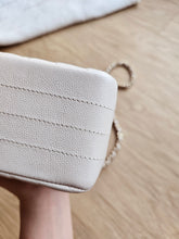 Load image into Gallery viewer, Chanel 18b Ivory Caviar Chevron Classic Mini Square Gold Hw