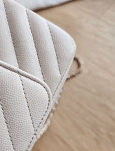 Load image into Gallery viewer, Chanel 18b Ivory Caviar Chevron Classic Mini Square Gold Hw
