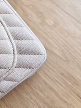 Load image into Gallery viewer, Chanel 18b Ivory Caviar Chevron Classic Mini Square Gold Hw