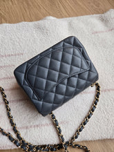 Load image into Gallery viewer, Chanel 18B Grey Caviar Classic Mini Square Gold Hw