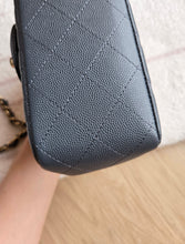 Load image into Gallery viewer, Chanel 18B Grey Caviar Classic Mini Square Gold Hw