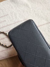 Load image into Gallery viewer, Chanel 18B Grey Caviar Classic Mini Square Gold Hw