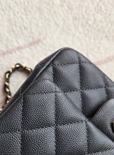 Load image into Gallery viewer, Chanel 18B Grey Caviar Classic Mini Square Gold Hw