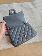 Load image into Gallery viewer, Chanel 18B Grey Caviar Classic Mini Square Gold Hw