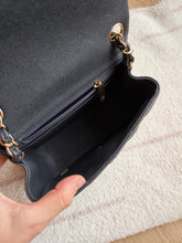 Load image into Gallery viewer, Chanel 18B Grey Caviar Classic Mini Square Gold Hw