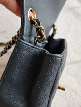 Load image into Gallery viewer, Chanel 18B Grey Caviar Classic Mini Square Gold Hw