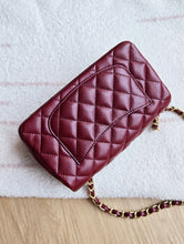 Load image into Gallery viewer, Chanel 15B Burgundy Caviar Classic Mini Rectangle Gold Hw