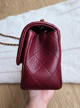 Load image into Gallery viewer, Chanel 15B Burgundy Caviar Classic Mini Rectangle Gold Hw
