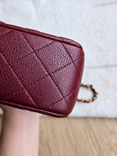 Load image into Gallery viewer, Chanel 15B Burgundy Caviar Classic Mini Rectangle Gold Hw