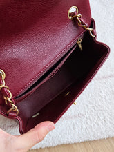 Load image into Gallery viewer, Chanel 15B Burgundy Caviar Classic Mini Rectangle Gold Hw
