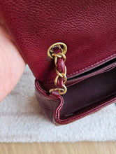 Load image into Gallery viewer, Chanel 15B Burgundy Caviar Classic Mini Rectangle Gold Hw