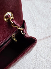 Load image into Gallery viewer, Chanel 15B Burgundy Caviar Classic Mini Rectangle Gold Hw