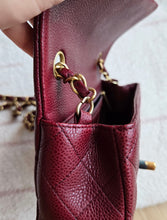 Load image into Gallery viewer, Chanel 15B Burgundy Caviar Classic Mini Rectangle Gold Hw