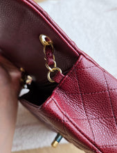 Load image into Gallery viewer, Chanel 15B Burgundy Caviar Classic Mini Rectangle Gold Hw