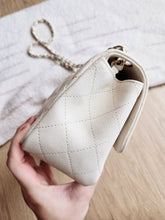 Load image into Gallery viewer, Chanel 17c Ivory Caviar Classic Mini Square Gold Hw