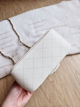 Load image into Gallery viewer, Chanel 17c Ivory Caviar Classic Mini Square Gold Hw