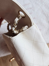 Load image into Gallery viewer, Chanel 17c Ivory Caviar Classic Mini Square Gold Hw