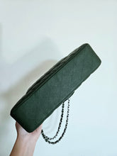 Load image into Gallery viewer, Chanel Forest Green Classic Medium Flap Caviar Silver Hw