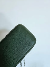 Load image into Gallery viewer, Chanel Forest Green Classic Medium Flap Caviar Silver Hw