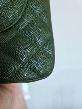 Load image into Gallery viewer, Chanel Forest Green Classic Medium Flap Caviar Silver Hw