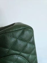 Load image into Gallery viewer, Chanel Forest Green Classic Medium Flap Caviar Silver Hw