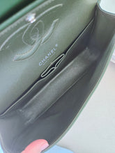 Load image into Gallery viewer, Chanel Forest Green Classic Medium Flap Caviar Silver Hw