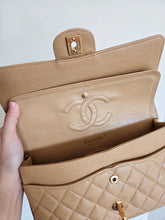 Load image into Gallery viewer, Chanel Classic Medium Flap Dark Beige Caviar 24k Gold